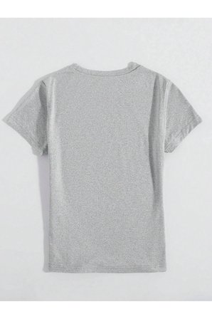 Unisex Sevimli Kedi Patili Kalp Tasarım Basklı Tshirt