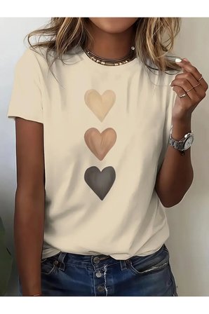 Unisex Üç Kalpli Tasarım Basklı Tshirt