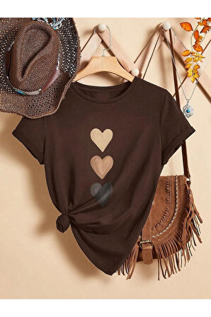 Unisex Üç Kalpli Tasarım Basklı Tshirt