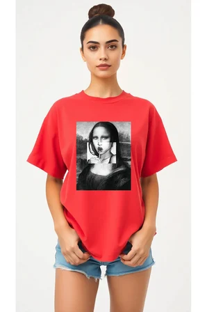 Mona Lisa Baskılı Tasarım Tshirt