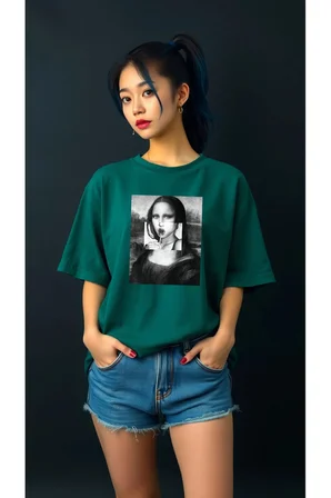 Mona Lisa Baskılı Tasarım Tshirt