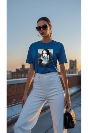 Mona Lisa Baskılı Tasarım Tshirt