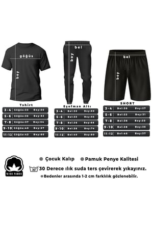 Çocuk Atatürk Tasarım Basklı Tshirt Eşofman Takımı