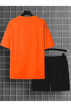 Unisex PAPATYA KELEBEK Tasarım Basklı Tshirt Eşofman Takımı
