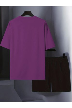 Unisex Cep Kalp Baskılı Tasarım Şort Takım
