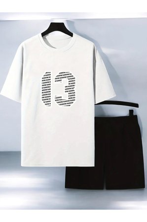 Unisex 13 Baskılı Tasarım Şort Takım