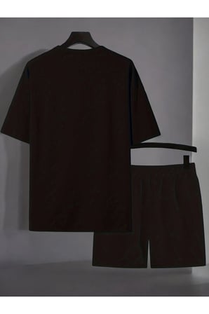 Unisex Eriyen Kalp Baskılı Tasarım Şort Takım