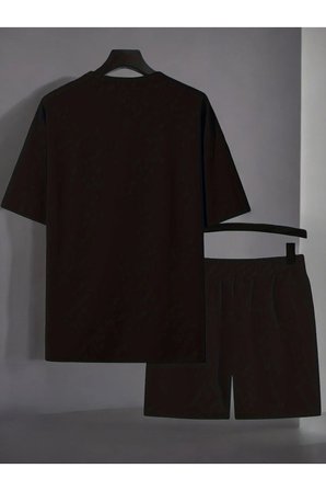 Unisex Eriyen Kalp Baskılı Tasarım Şort Takım