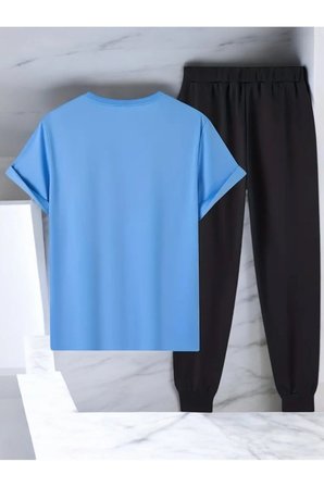 Unisex Saksı Tasarım Basklı Tshirt Eşofman Takımı