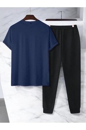 Unisex Saksı Tasarım Basklı Tshirt Eşofman Takımı