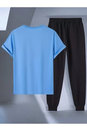 Unisex W Yazı Tasarım Basklı Tshirt Eşofman Takımı