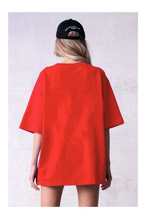 Pamuklu New York Baskılı Oversize T-shirt