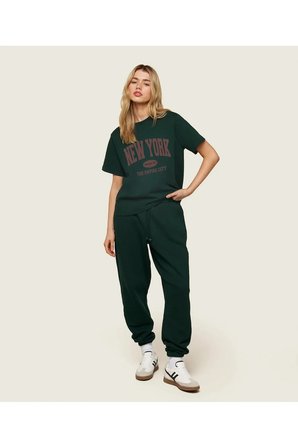 Pamuklu New York Baskılı Oversize T-shirt