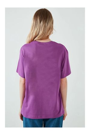 Pamuklu New York Baskılı Oversize T-shirt