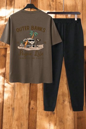 Unisex Outer Banks Tasarım Basklı Tshirt Eşofman Takımı