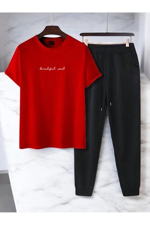 Unisex Beatiful Soul Tasarım Basklı Tshirt Eşofman Takımı