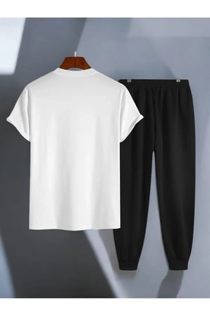 Unisex Zaman Pusulası Tasarım Basklı Tshirt Eşofman Takımı