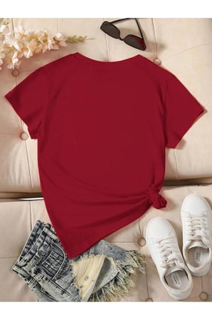 Unisex Jean Desenli Kalp Tasarım Basklı Tshirt