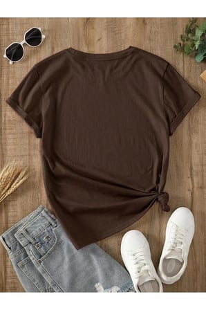 Unisex Jean Desenli Kalp Tasarım Basklı Tshirt