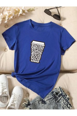 Unisex Kahve Severlere Özel Tasarım Basklı Tshirt