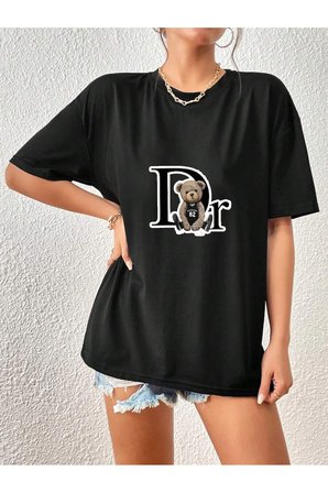 Unisex Dr. Ayı Tasarım Basklı Tshirt