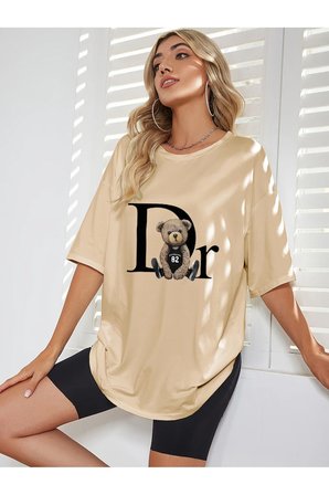 Unisex Dr. Ayı Tasarım Basklı Tshirt