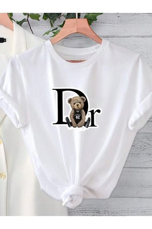 Unisex Dr. Ayı Tasarım Basklı Tshirt