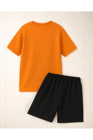 Unisex 3 Kalp Baskılı Tasarım Şort Takım