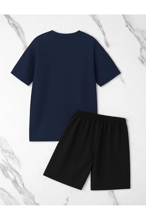 Unisex 3 Kalp Baskılı Tasarım Şort Takım