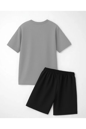 Unisex 3 Kalp Baskılı Tasarım Şort Takım