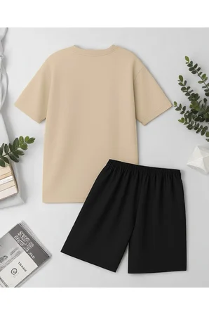 Unisex Kesinlikle Hayır. Tasarım Basklı Tshirt Şort Takımı