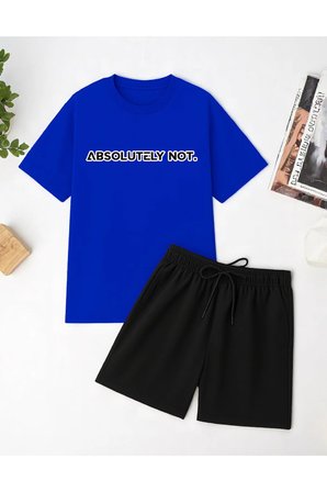 Unisex Kesinlikle Hayır. Tasarım Basklı Tshirt Şort Takımı