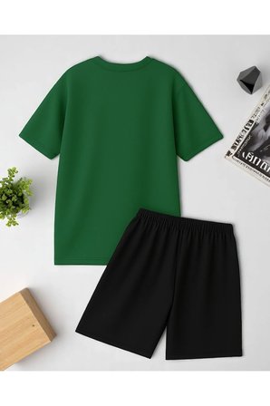 Unisex Kesinlikle Hayır. Tasarım Basklı Tshirt Şort Takımı