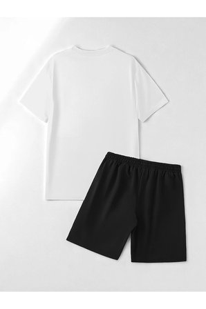 Unisex Pırlantalı Kadın Portresi Tasarım Basklı Tshirt Şort Takımı
