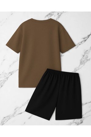 Unisex Pırlantalı Kadın Portresi Tasarım Basklı Tshirt Şort Takımı