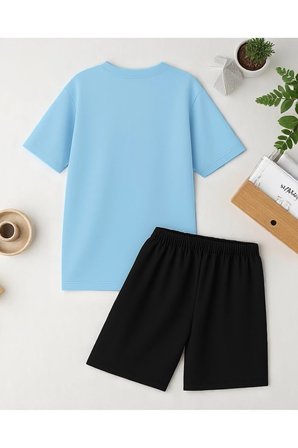 Unisex Boğa Baskılı Tasarım Şort Takım
