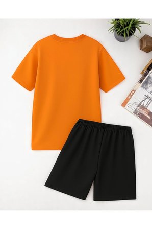Unisex Boğa Baskılı Tasarım Şort Takım