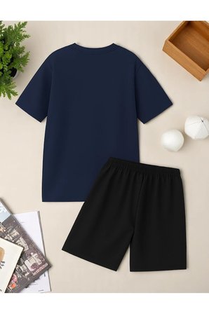 Unisex Boğa Baskılı Tasarım Şort Takım