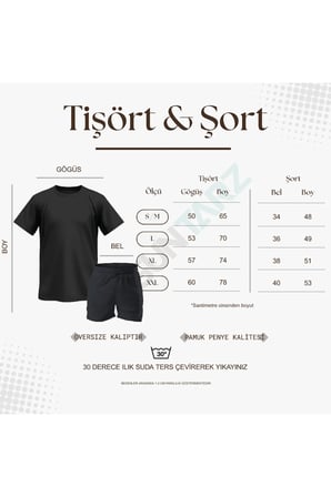 Unisex Brooklyn Baskılı Tasarım Şort Takım