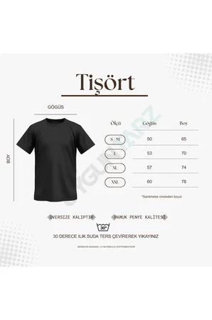 Unisex Çift Kurdele Tasarım Basklı Tshirt
