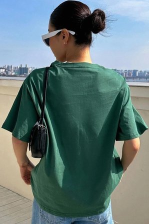 Unisex Çift Kurdele Tasarım Basklı Tshirt