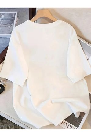 Unisex İstiridye Kabuk Tasarım Basklı Tshirt