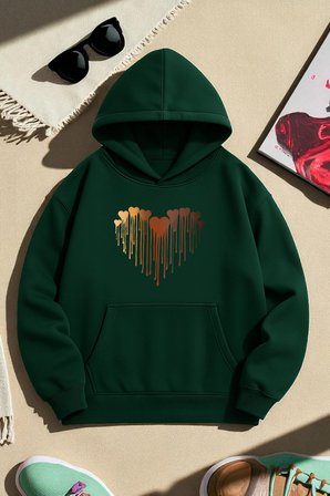 Unisex ERİYEN KALPLER Tasarım Basklı Sweatshirt