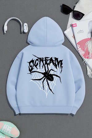 Scream Baskılı Oversize Sweatshirt