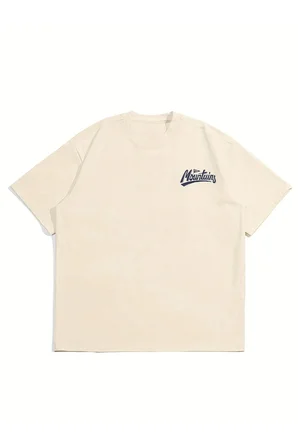 Unisex Mountain Tasarım Basklı Tshirt