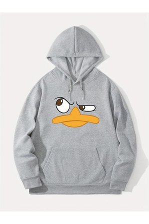 Unisex Sinirli Duffy Baskılı Oversize Sweatshirt