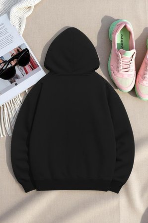 Unisex Leopar Kalp Desenli Baskılı Oversize Sweatshirt
