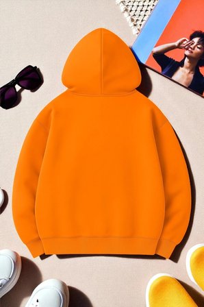 Unisex Leopar Kalp Desenli Baskılı Oversize Sweatshirt
