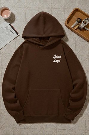 Unisex Good Days Baskılı Oversize Sweatshirt