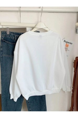 Unisex Yildizlar Baskılı Oversize Sıfır Yaka